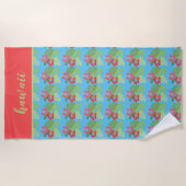 Serviette De Plage Floral tropical personnalisé (Devant)