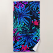 Serviette De Plage Floral tropical vibrant (Devant)