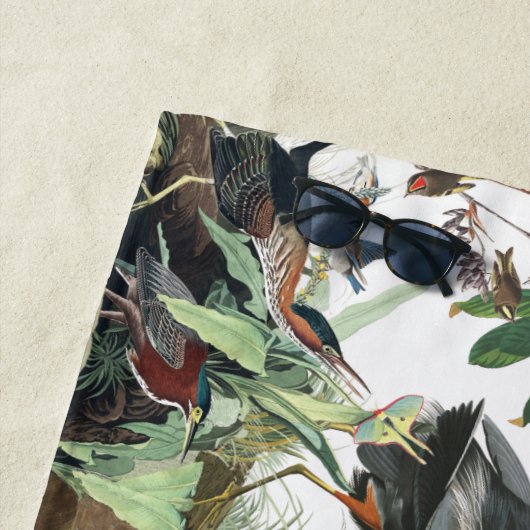 Serviette de plage florale de faune d'oiseaux de (En situation)