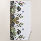 Serviette de plage florale de faune d'oiseaux de (Devant)