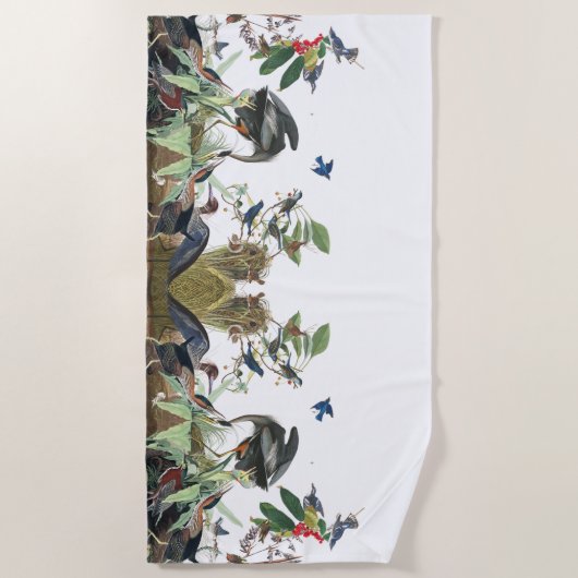 Serviette de plage florale de faune d'oiseaux de (Devant)