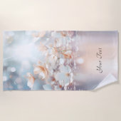 Serviette de plage florale de Pêche blanche (Devant)