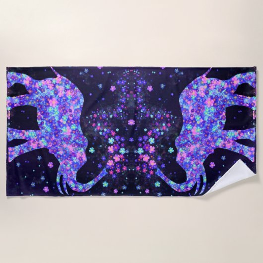 Serviette de plage florale Elephant (Devant)