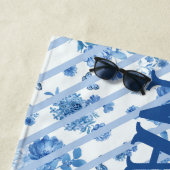 Serviette de plage florale Nantucket (En situation)