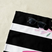 Serviette de plage florale personnalisée (En situation)