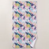 Serviette de plage florale tropicale pastel (Devant)