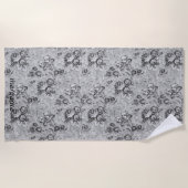 Serviette De Plage Flore Lotsa Gray personnalisée (Devant)