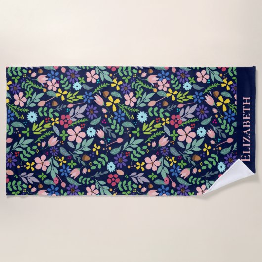 Serviette De Plage Flore moderne (Devant)