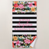 Serviette De Plage Flore radiant Personnalisé (Devant)