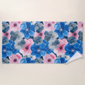 Serviette De Plage Flore rose chic (Devant)