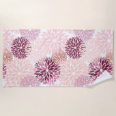 Serviette De Plage Flore rose Chic élégant (Devant)