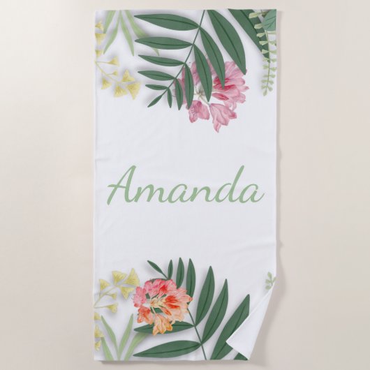 Serviette De Plage Flore tropicale (Devant)