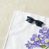 Serviette De Plage Flores do Brasil jacaranda (En situation)