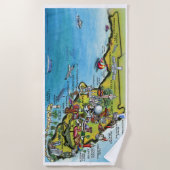 Serviette De Plage Floride Carte Plage Serviette (Devant)