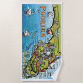 Serviette De Plage Floride Carte Plage Serviette (Devant)