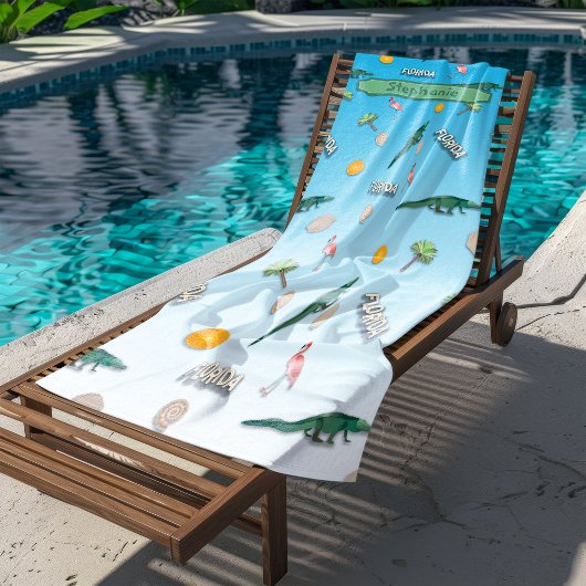 Serviette De Plage Floride Motif personnalisé