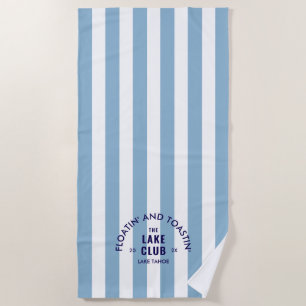 Serviette De Plage Flotter et griller au Lake Club Blue Stripe
