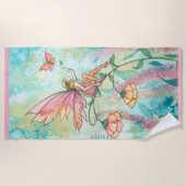 Serviette de plage Flower Fairy Fantasy Art (Devant)