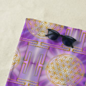 Serviette De Plage FLOWER OF LIFE - Yantra seamless (En situation)