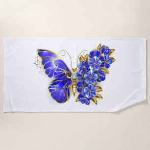 Serviette De Plage Flower Sapphire Butterfly