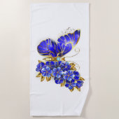 Serviette De Plage Flower Sapphire Butterfly (Devant)