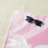 Serviette De Plage Fluffy Dog avec Casquette blanc (En situation)