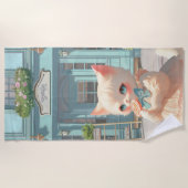 Serviette De Plage Fluffy Kitten avec Lollipop à la pâtisserie (Devant)
