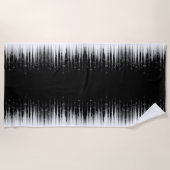 Serviette De Plage Flux De Ligne Cerclée Noir Et Blanc (Devant)