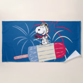 Serviette De Plage Flying Ace Snoopy on Ice Pop (Devant)