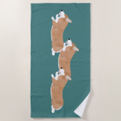Serviette de plage Flying Corgis (Devant)