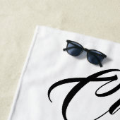 Serviette de plage folle drôle de Madame de chat (En situation)