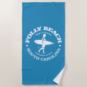 Serviette De Plage Folly Beach (surfer)