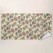 Serviette De Plage Fond d'icônes de jouets (Devant)