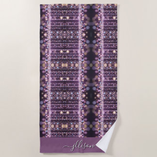 Serviette De Plage Fond rose magique nom Personnalisé 