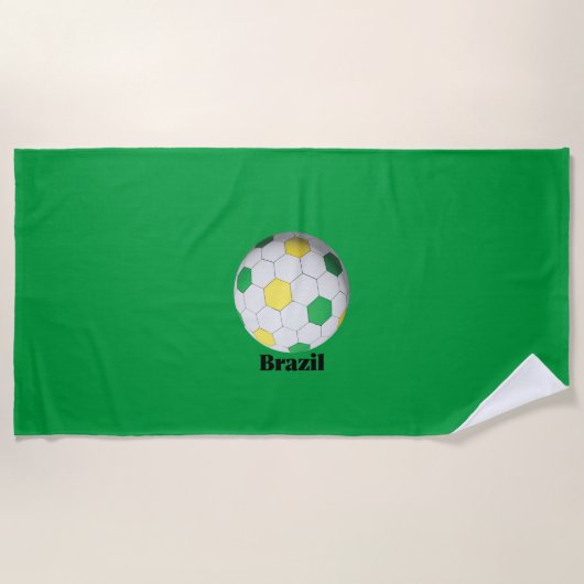 Serviette De Plage Football Brésil (Devant)