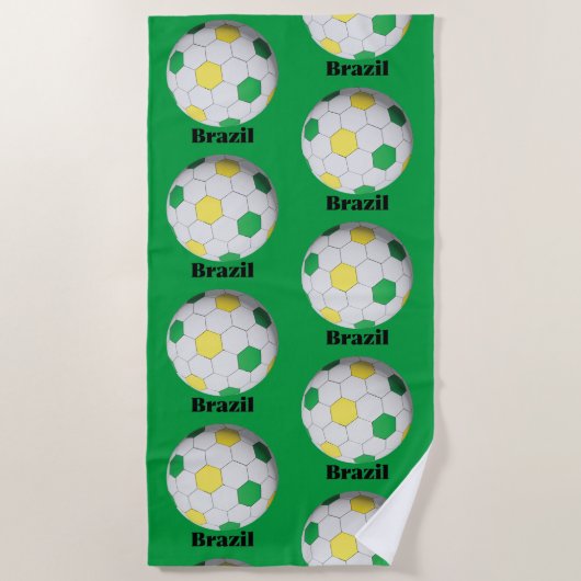 Serviette De Plage Football Brésil (Devant)