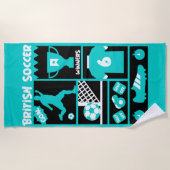 Serviette De Plage Football britannique (Devant)