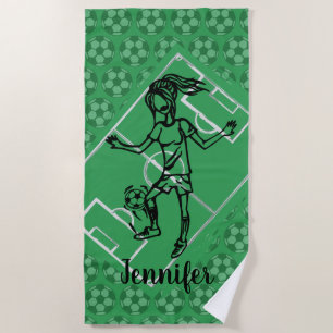 Serviette De Plage Footballeuse Cool personnalisée