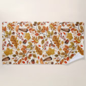 Serviette De Plage Forêt automnale sur blanc (Devant)