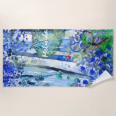 Serviette De Plage Forêt bleue avec nom (Devant)
