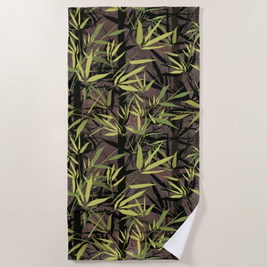 Serviette De Plage Forêt de bambou. (Devant)