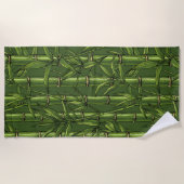 Serviette De Plage Forêt de bambou en vert (Devant)