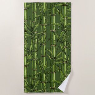 Serviette De Plage Forêt de bambou en vert