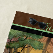 Serviette De Plage Forêt des Tricératops (En situation)