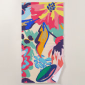 Serviette De Plage Forêt et roses (Devant)