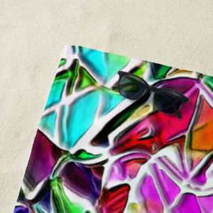 Serviette De Plage Forme de pierres colorées et brillantes trempées d
