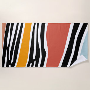Serviette De Plage Formes abstraites colorées avec design d'impressio