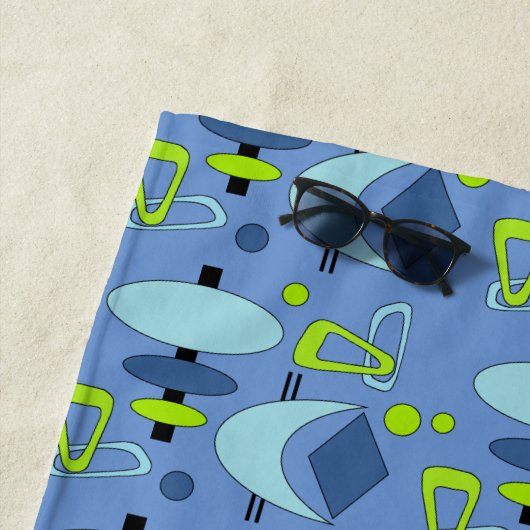 Serviette De Plage Formes atomiques rétro (En situation)