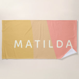 Serviette De Plage Formes biologiques simples Sherbet Pastel Personna