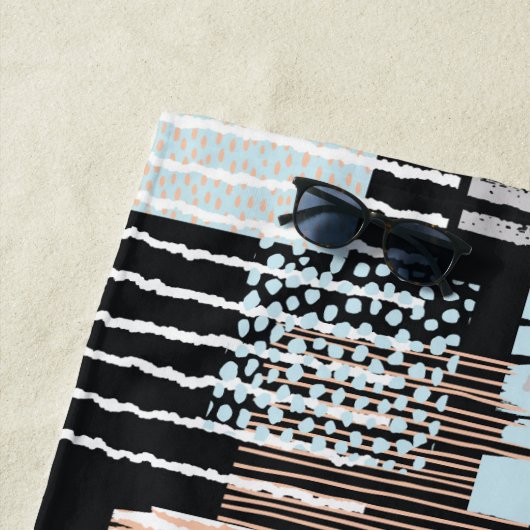 Serviette De Plage Formes et bandes géométriques (En situation)